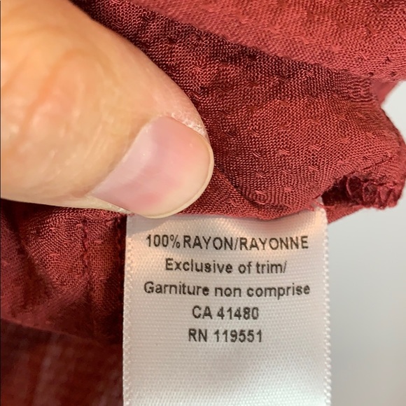 Rust lace v neck blouse - Picture 7 of 7